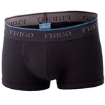 Frigo Supertrunk 1-4101. Der einzige Frigo mit breiterem Bund und niedrigen Schnitt. Erhältlich in schwarz und weiß mit blauen Akzenten auf dem ...